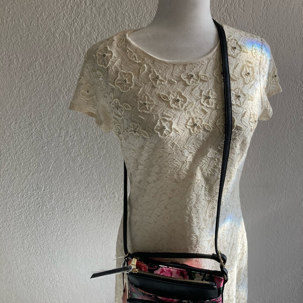 Juicy Couture Black Embossed Gothic.CrossBody Purse